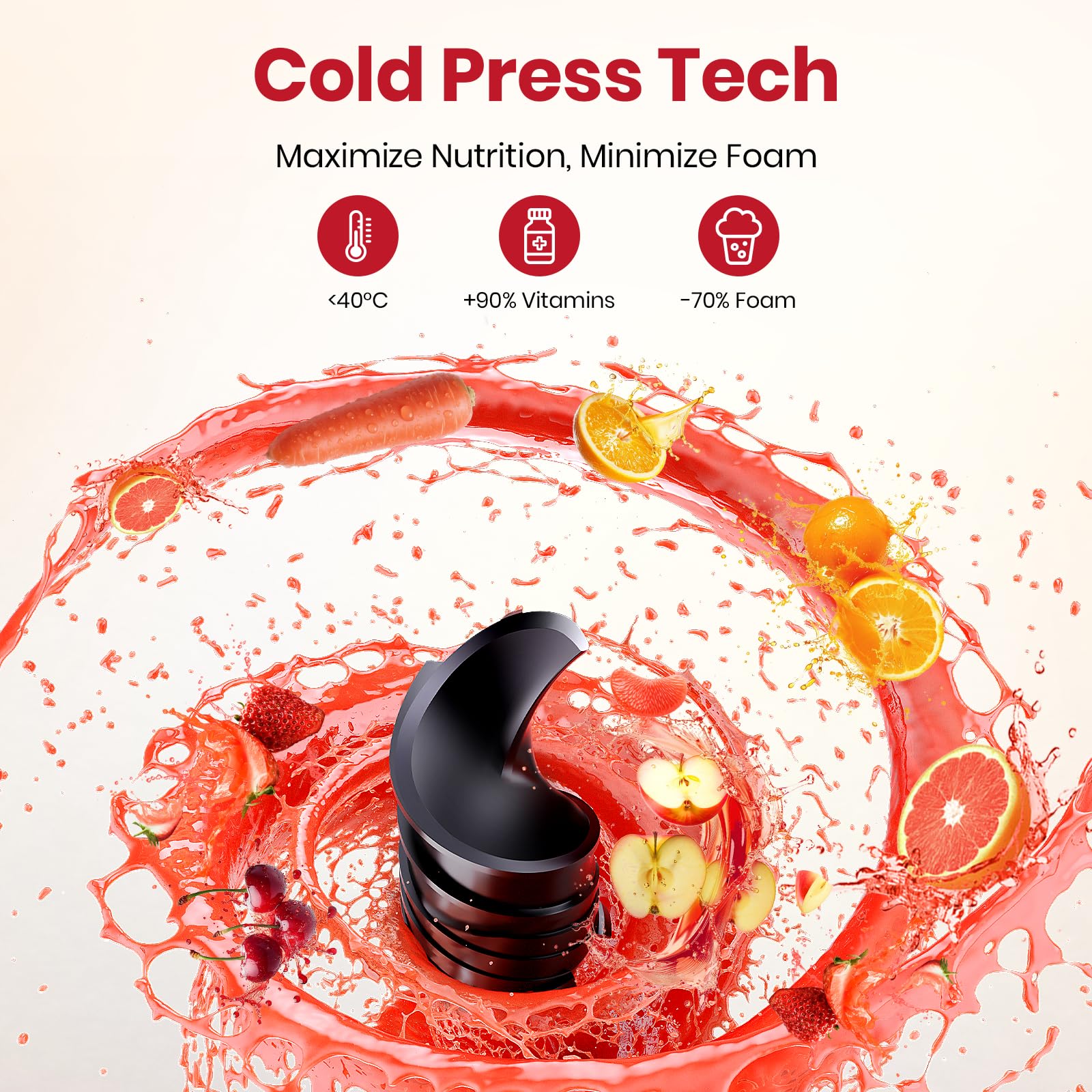 LAUDLIFE seven-stage extraction maximizes juice yield with drier pulp.