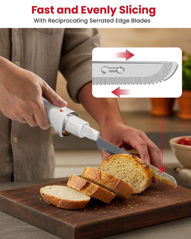 Laudlife electric knife fillets fish for clean, even fillets.
