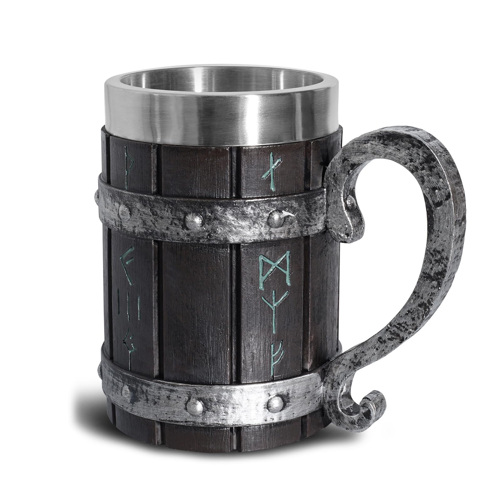 LAUGOKOBE Nordic Viking Rune Mug front view with bold runes, ideal for themed parties.