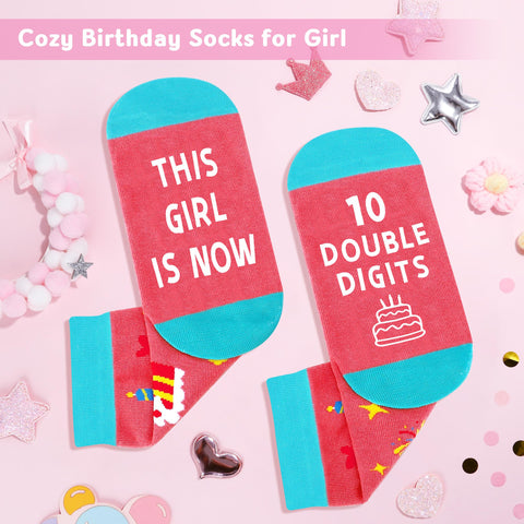 Launrada cozy birthday socks add soft warmth and playful style for her party outfit.