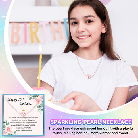 Launrada pink beaded bracelet offers cute, age-appropriate accessory details.