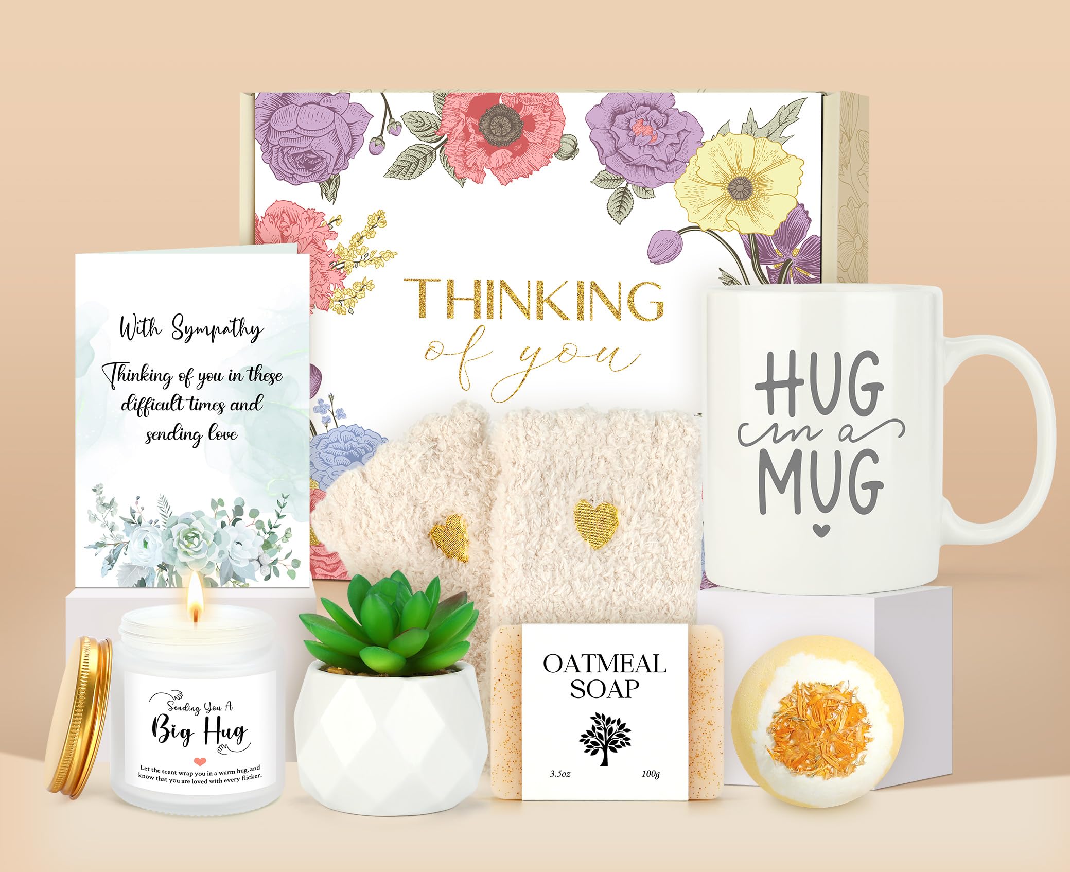 Launrada sympathy gift basket packaging showing an elegant gift box for bereavement gifts