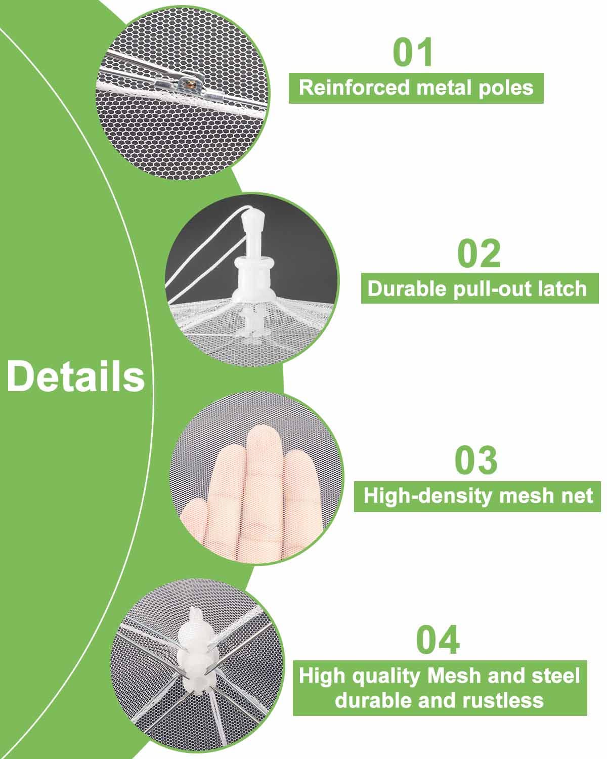 Lauon mesh food tent foldable for compact storage after use