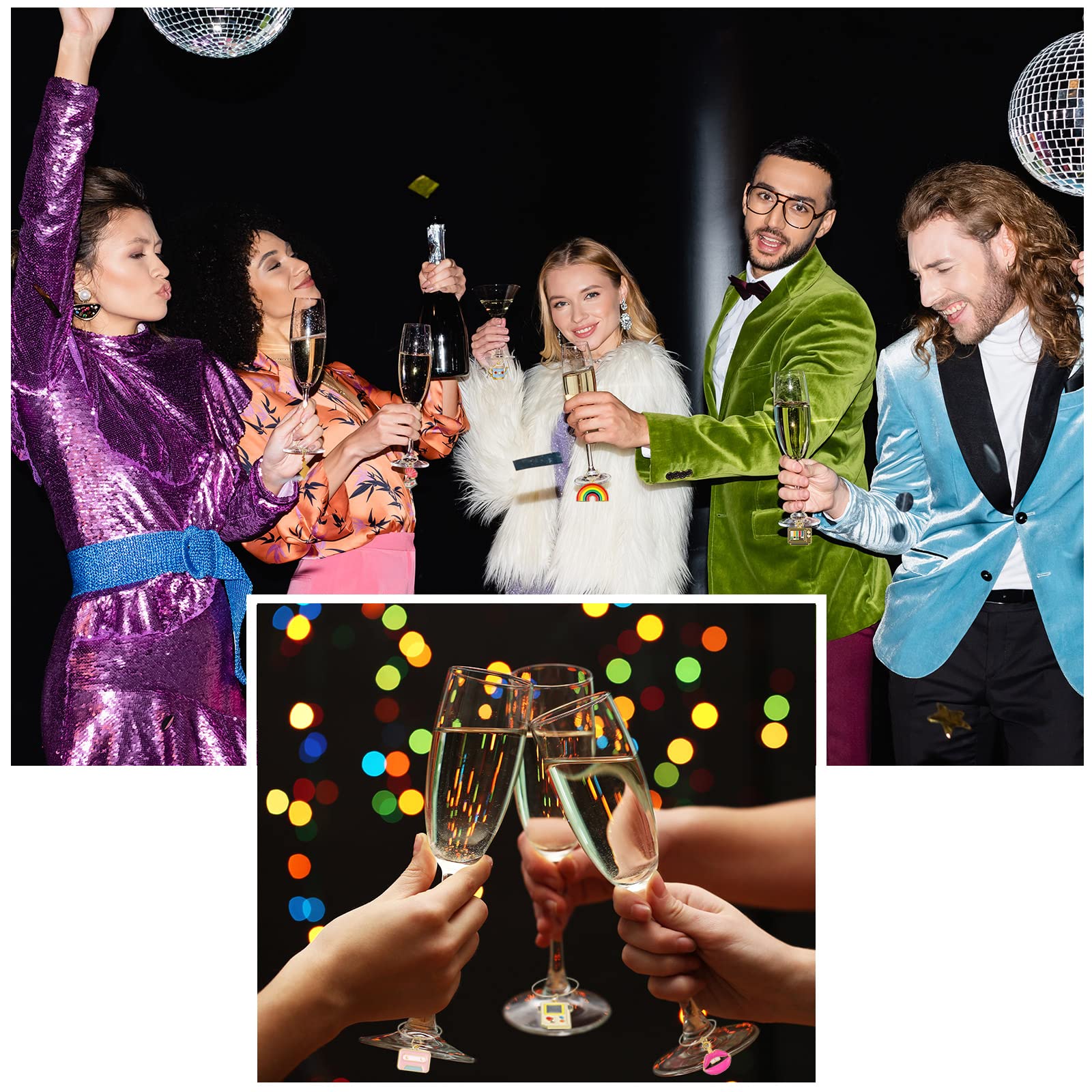 Lauwell gold-plated alloy charms add style and lightweight practicality to stemware.