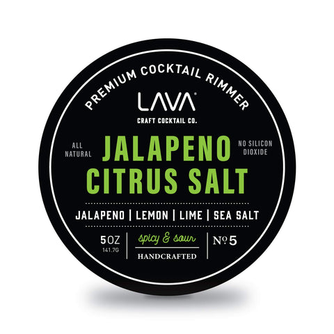 LAVA jalapeño citrus margarita salt rimmer close-up with bold heat and lime notes.