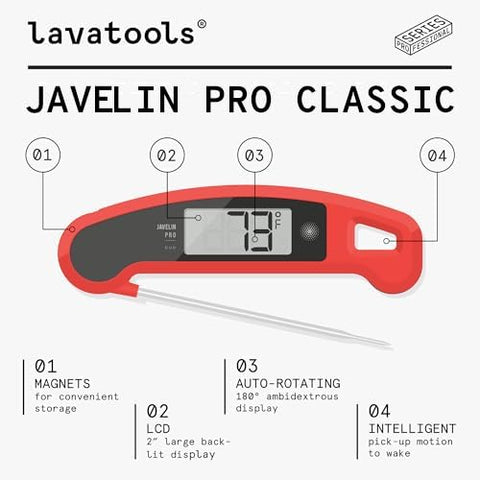 Javelin PRO Classic delivers a two-second read for faster cooking decisions.