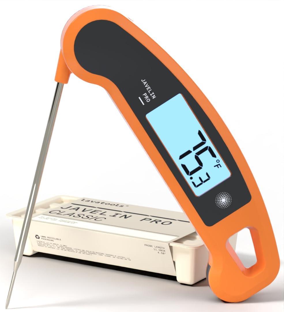 Lavatools Javelin PRO Duo in Tangerine housing enables quick temperature checks