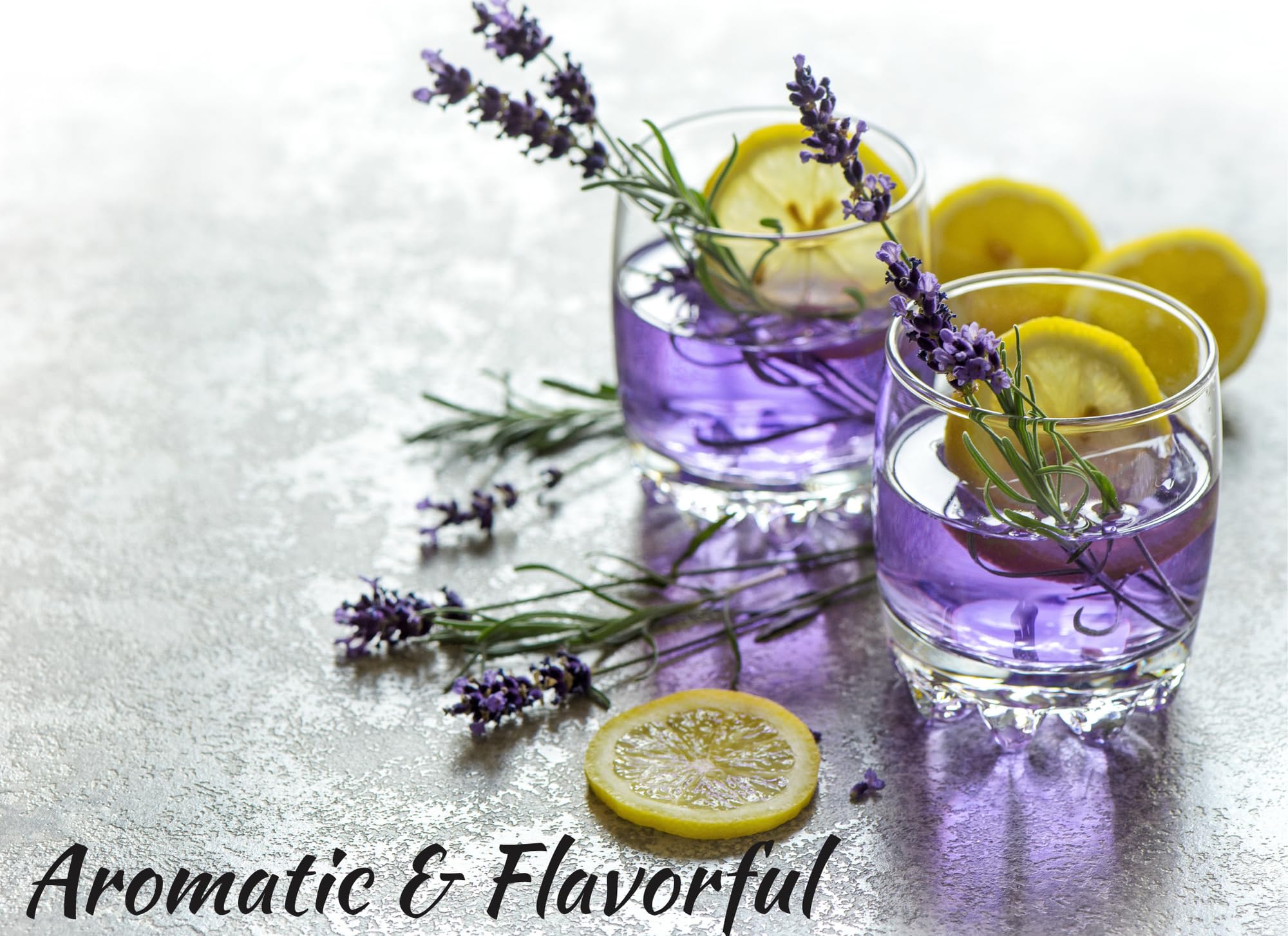 Lavender Lane artisanal cocktail decor elevates table presentation.