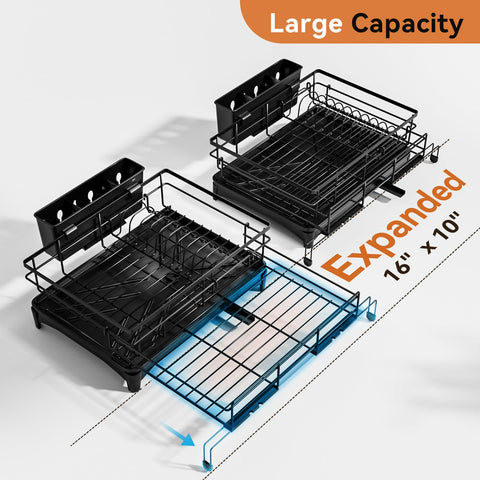 Laveshop Dish Drying Rack extended capacity highlighting space for plates, bowls, and glasses