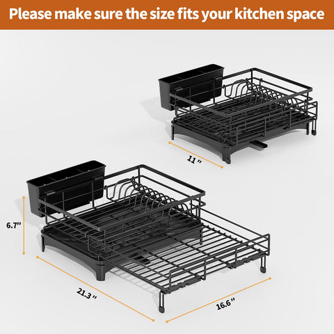 Laveshop Dish Drying Rack on kitchen counter keeps drying items organized and accessible