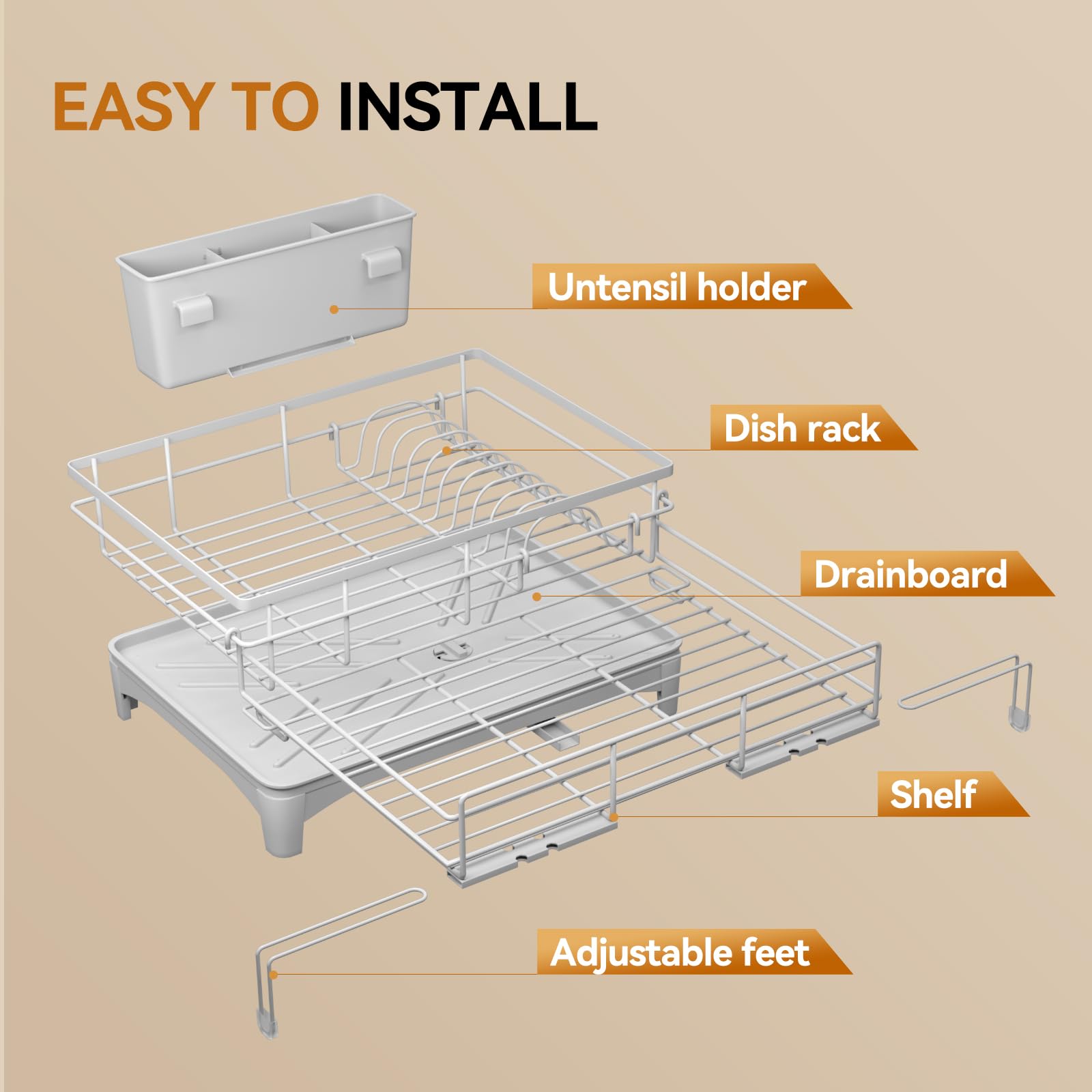 Laveshop dish drying rack rust-proof-coating offers durable performance in busy kitchens.