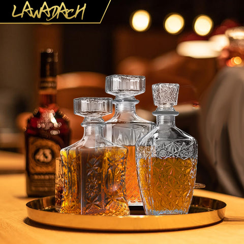 LAWADACH 28oz decanter pattern C elegant display for a sophisticated bar