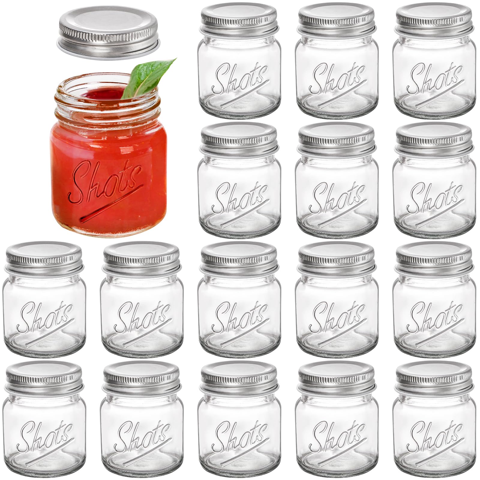 Lawei 16 mini mason jars with lids for compact serving and elegance.