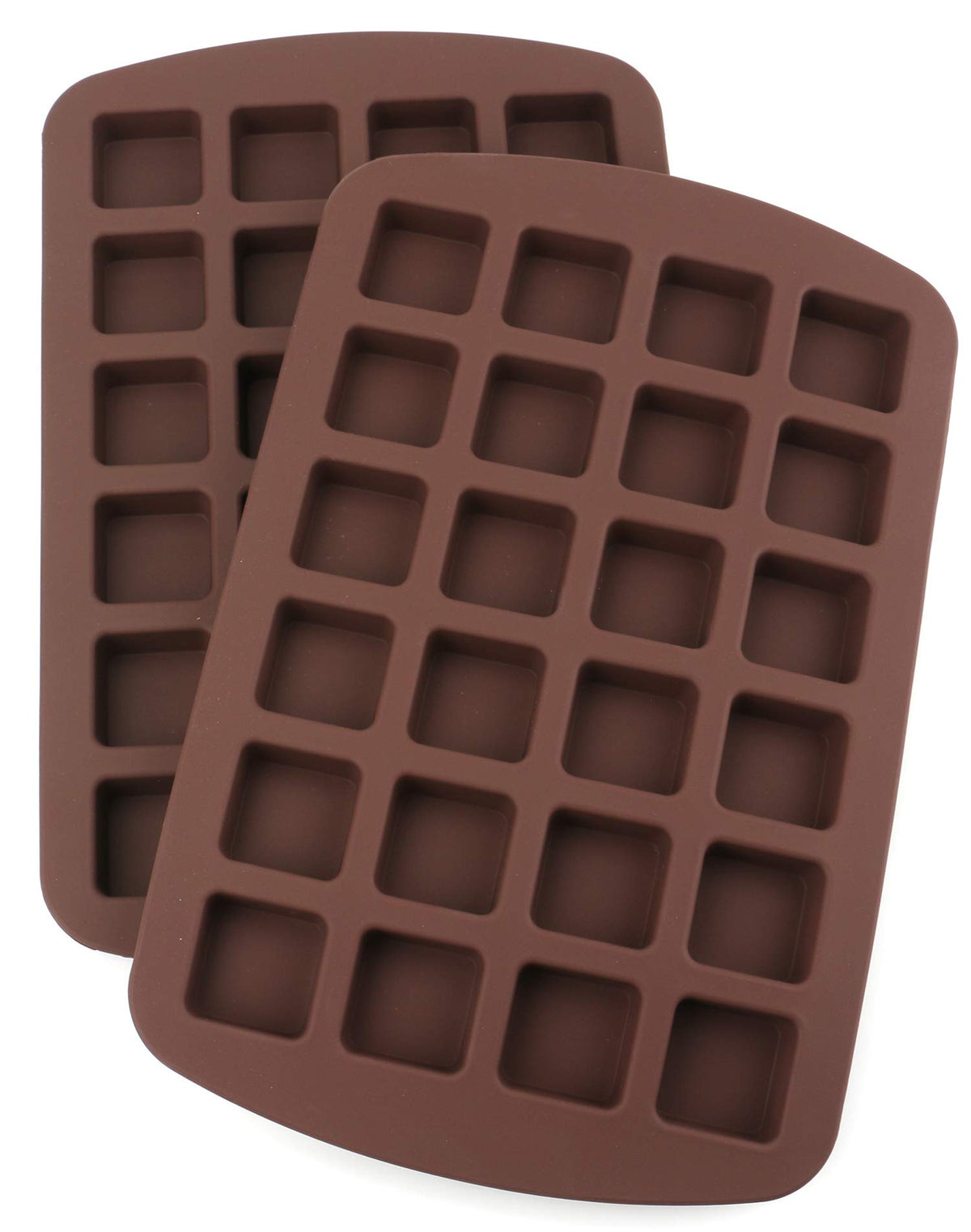 Lawei 2-pack 24-cavity brownie silicone mold for precise portions.