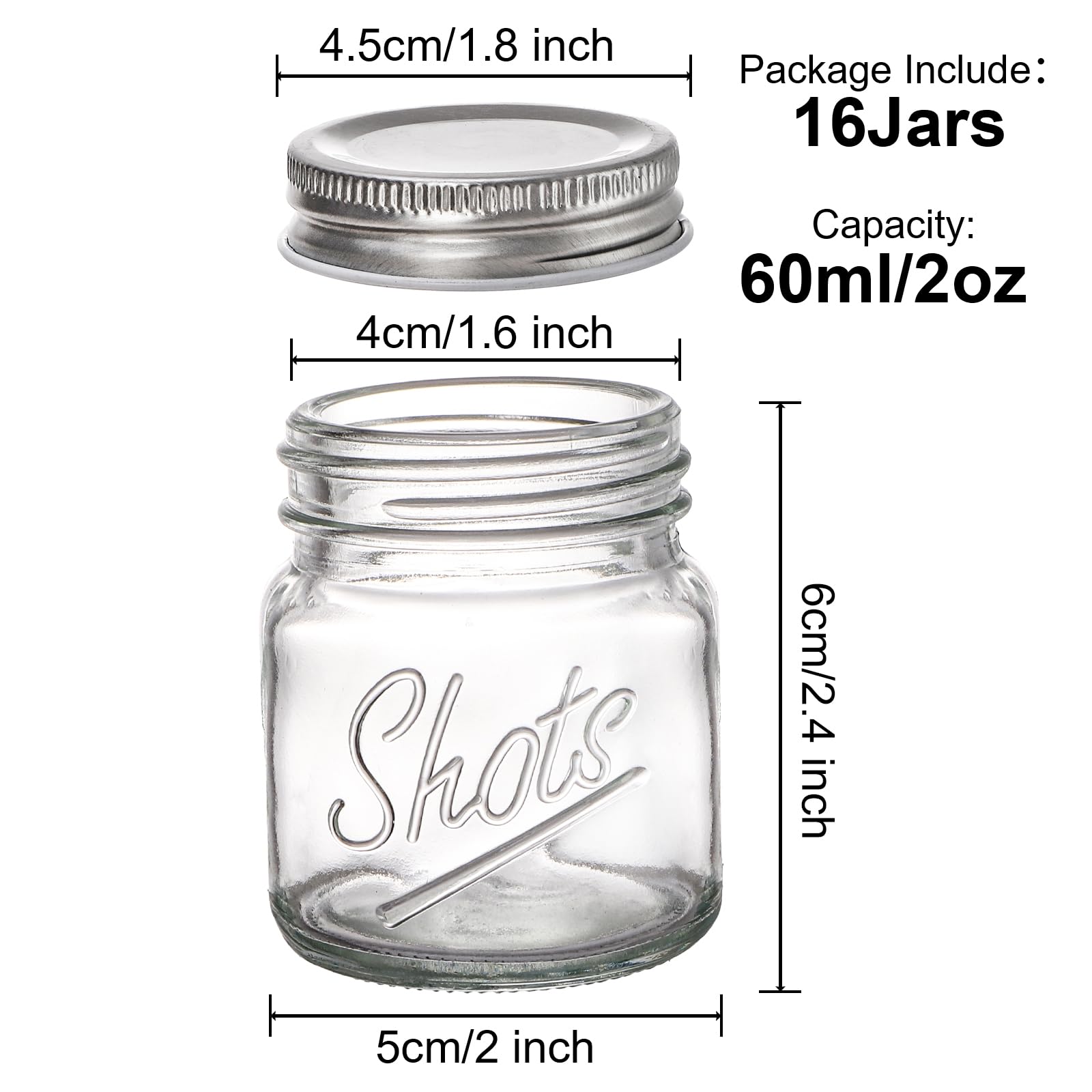Lawei 2 oz shot jars with thick glass for durable portions.