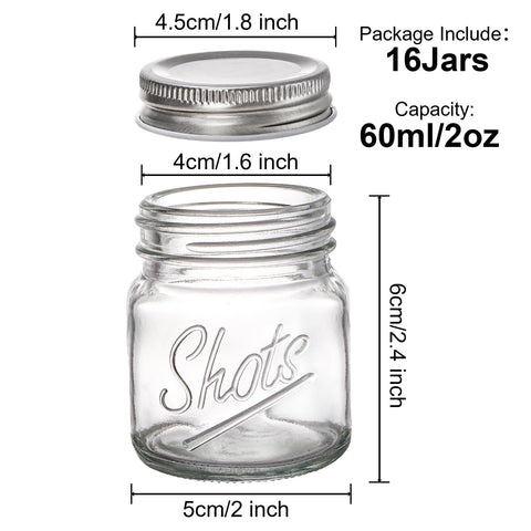 Lawei 2 oz shot jars with thick glass for durable portions.
