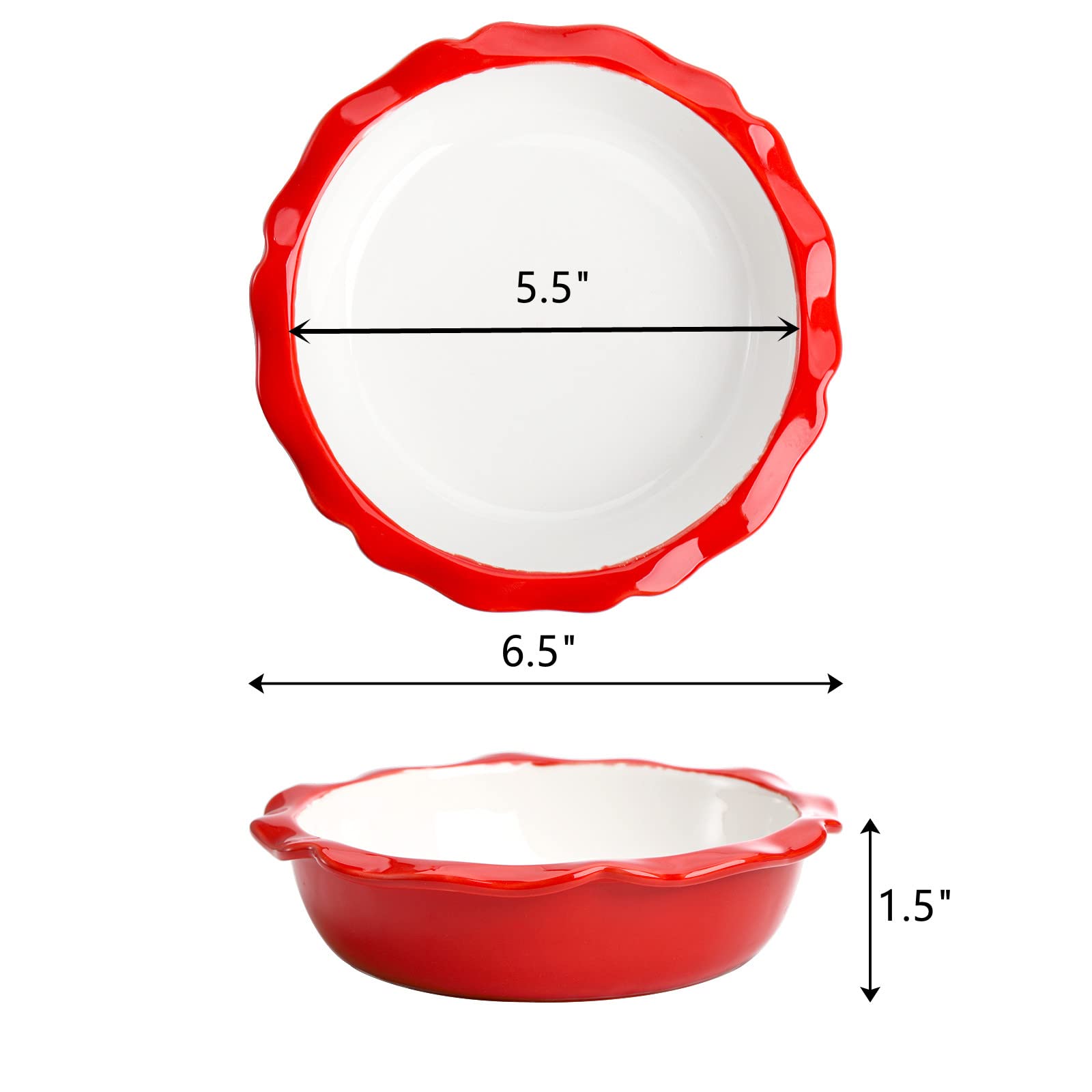 Lawei 6.5-inch ceramic pie dish for even heat and browning