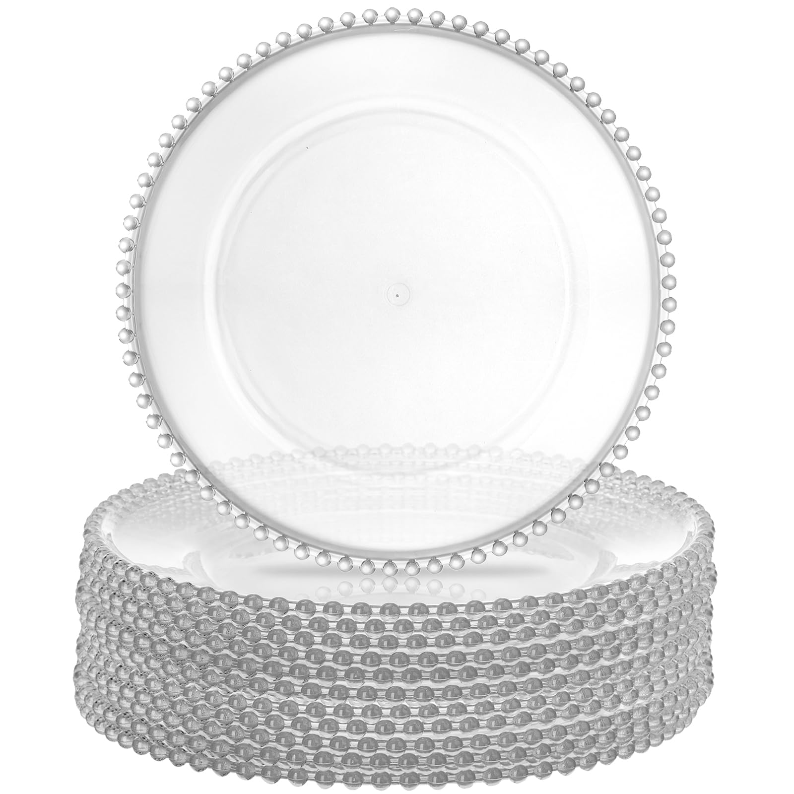Lawei clear charger plates with bead rim for 13-inch elegance at weddings