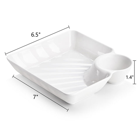 Lawei white divided snack plates made of BPA-free PP for daily use.