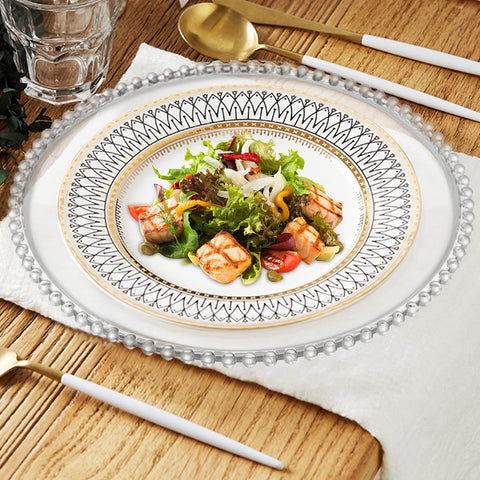Lawei event table decor showcases charger plates pairing with napkins and centerpieces