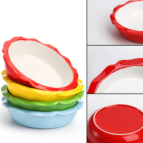 Lawei fluted-edge pie plate with crimp-friendly rim