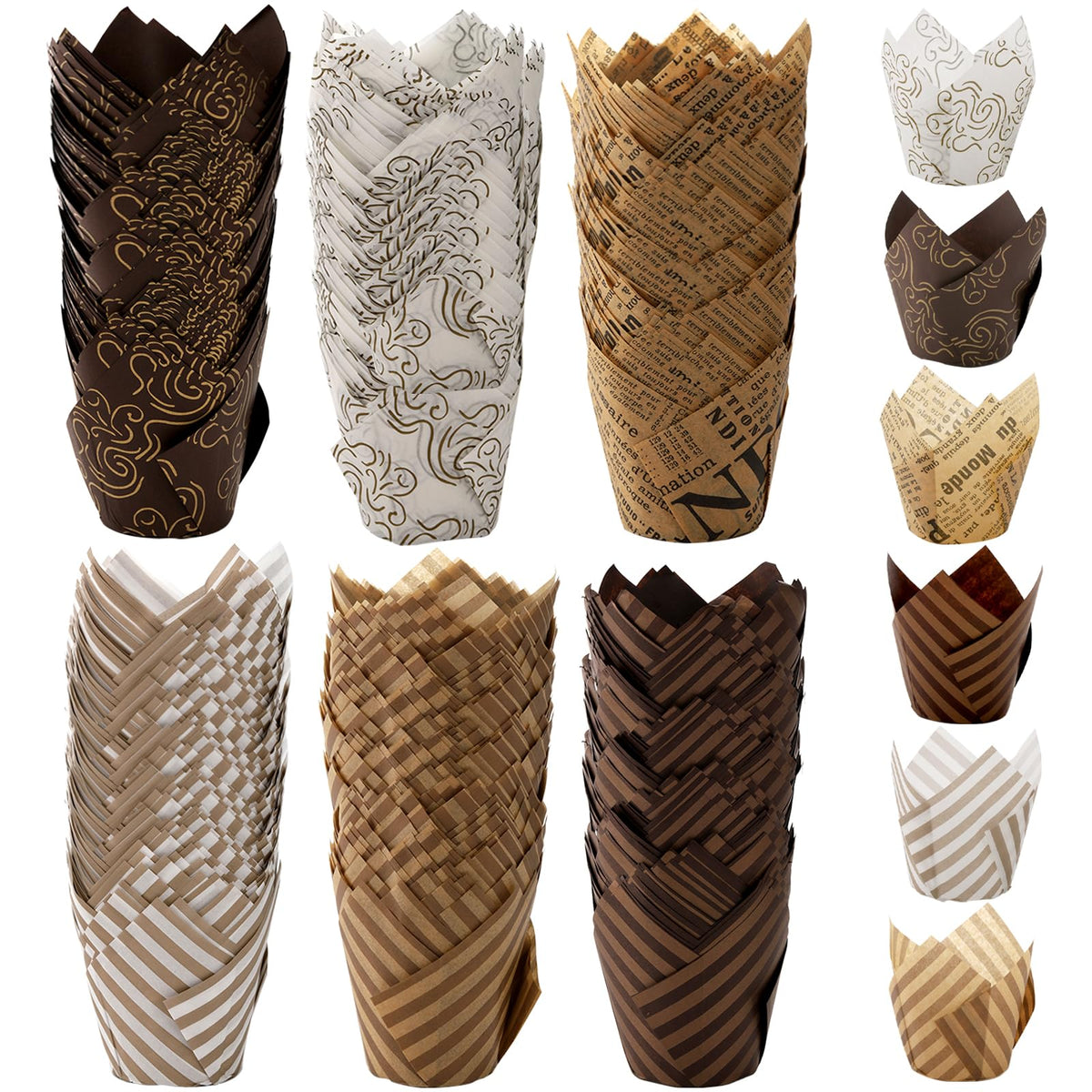Lawei tulip cupcake liner brown stripes for elegant presentation