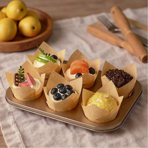 Lawei tulip cupcake liner finished cupcakes ready to serve
