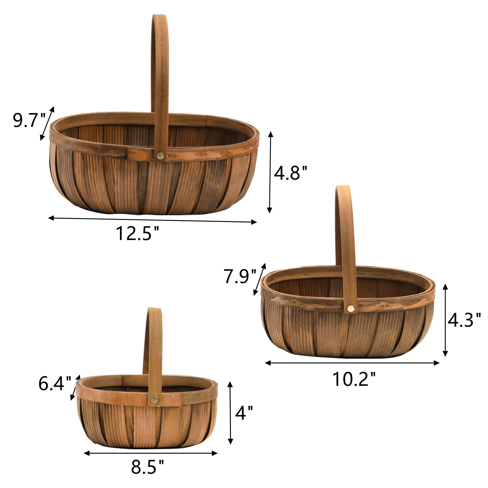 Lawei wood-chip picnic basket with sturdy handles ideal for outdoor meals