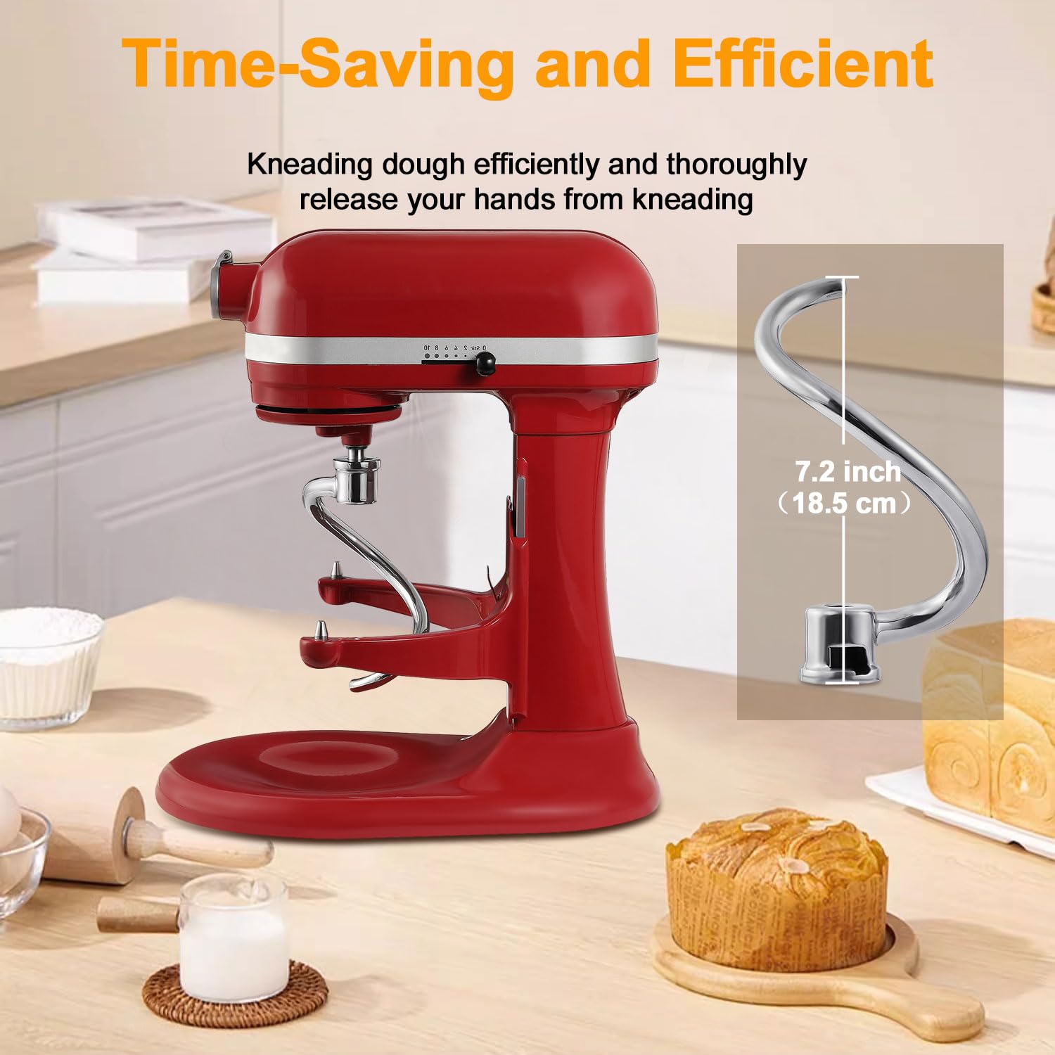 Lawenme fit for KitchenAid 5.5–6 qt bowls enhances kneading efficiency
