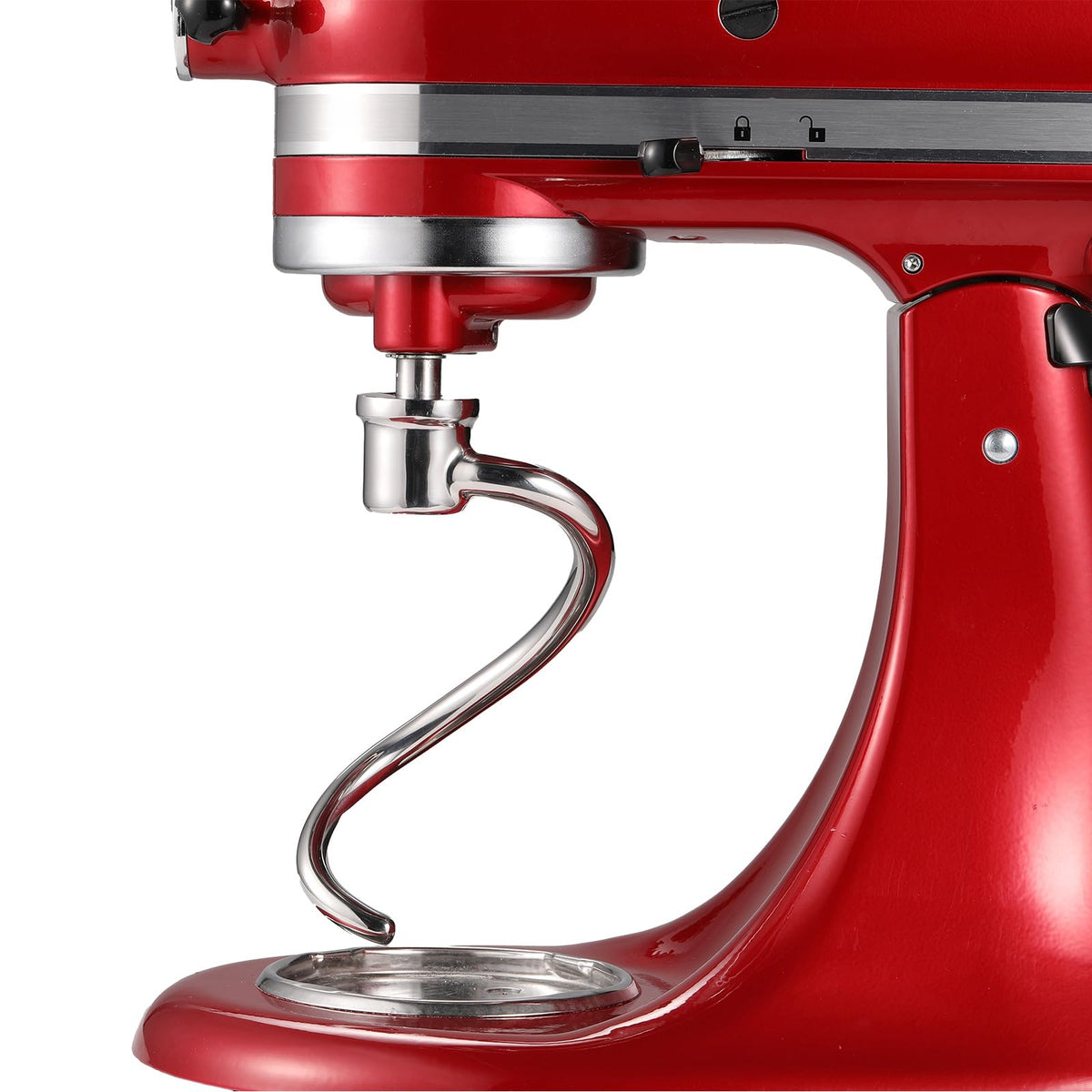 Lawenme stainless steel spiral dough hook for KitchenAid, smooth kneading for bread and pastries.