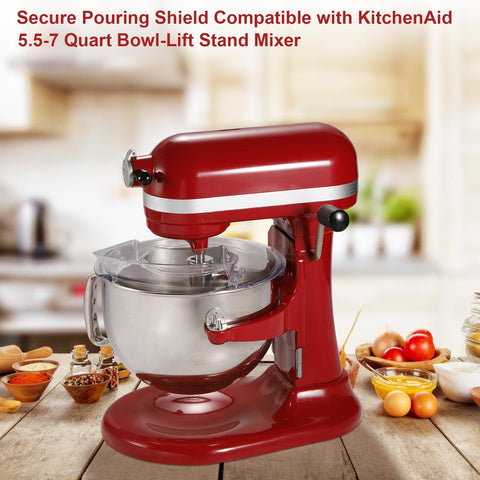 Lawenme transparent shield keeps counters clean during high-speed mixing.