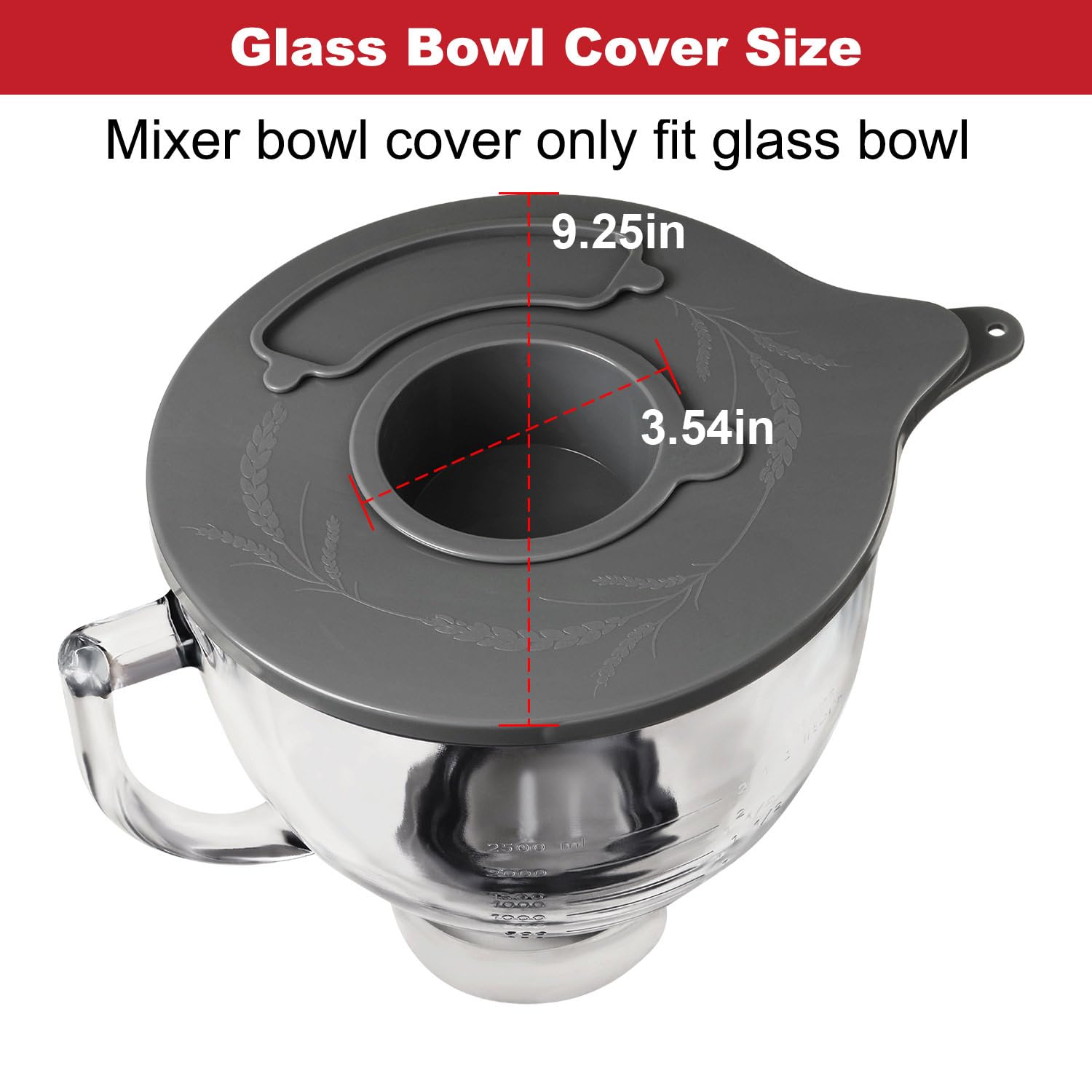 Lawenme KitchenAid-compatible lid fits 5-quart tilt-head bowls securely
