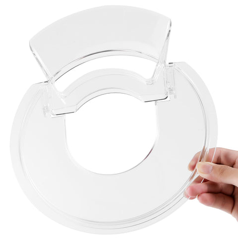 Lawenme Pouring Shield on KitchenAid, front view reduces splashes during mixing.