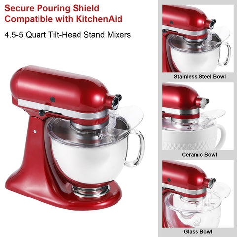 Lawenme Pouring Shield with removable pour spout for easy ingredient additions.