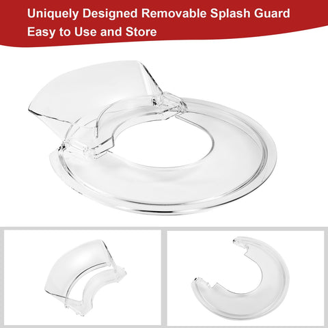Lawenme Pouring Shield front-view over stainless bowls keeps splashes contained.
