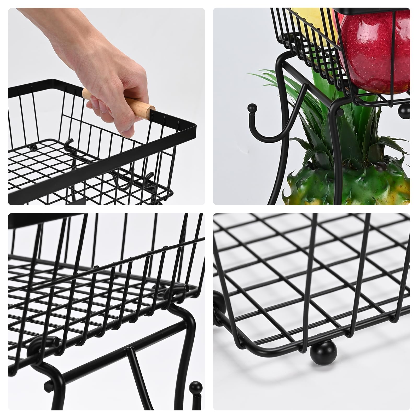 Lawhood-Mijin detachable baskets offer flexible use for fruits and bread.