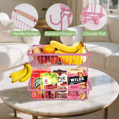 Lawhood-Mijin multi-use display for bread, vegetables, and fruit on a stylish stand.