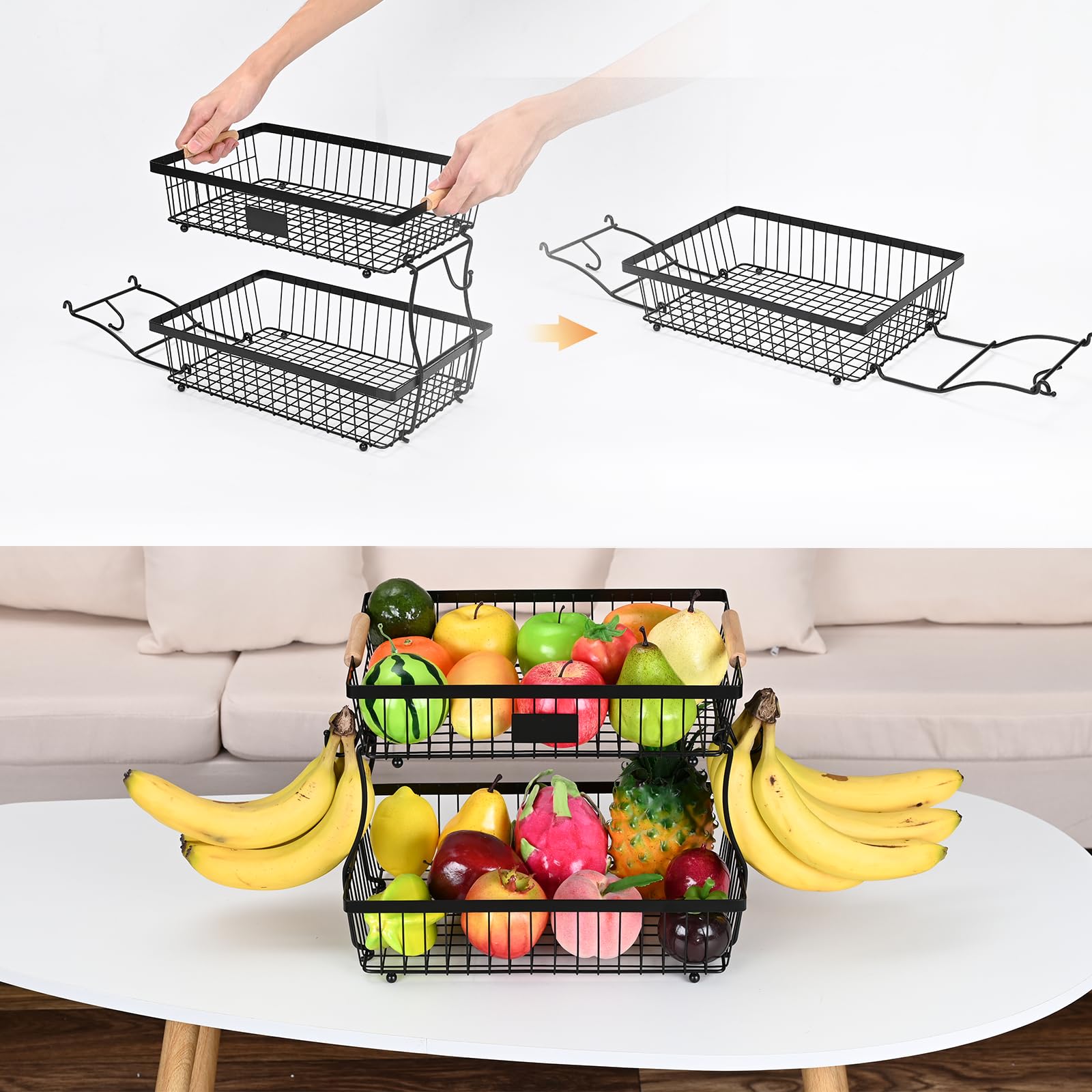 Lawhood-Mijin rectangular fruit basket design adds decorative storage on the counter.