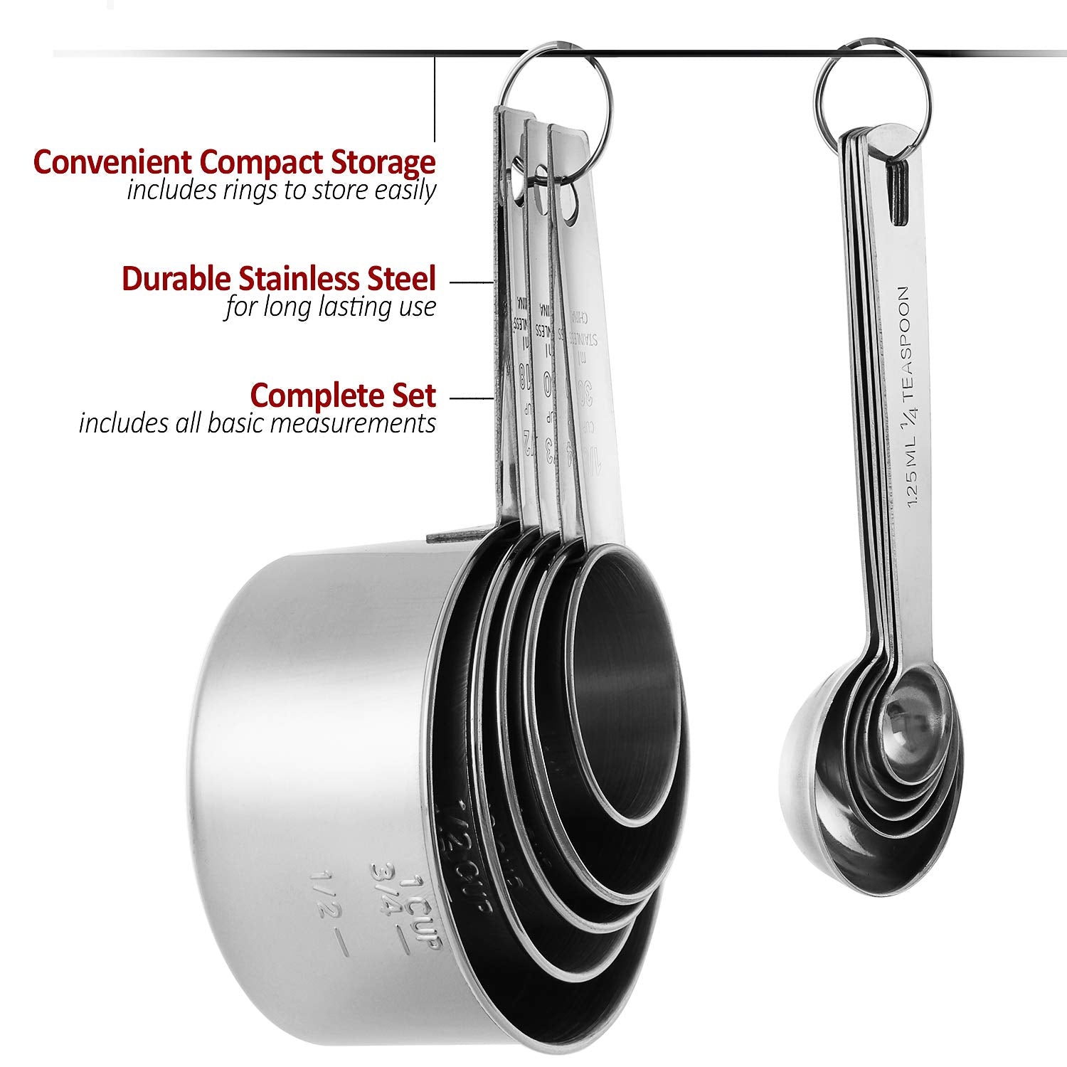 Laxinis World five cups and five spoons fit neatly in a compact set.