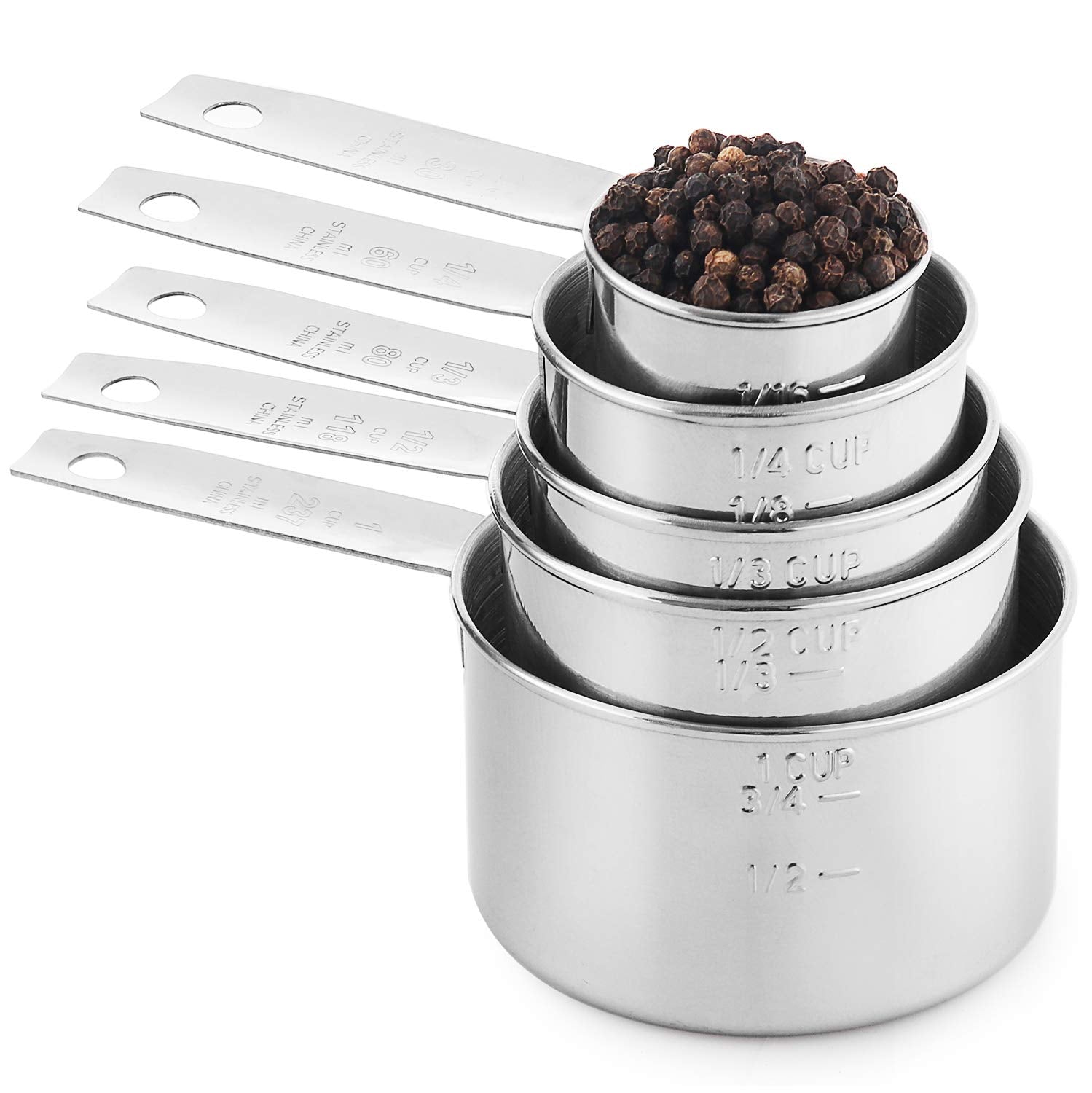 Laxinis World stainless steel eighth cup for tiny additions and accurate scoops.