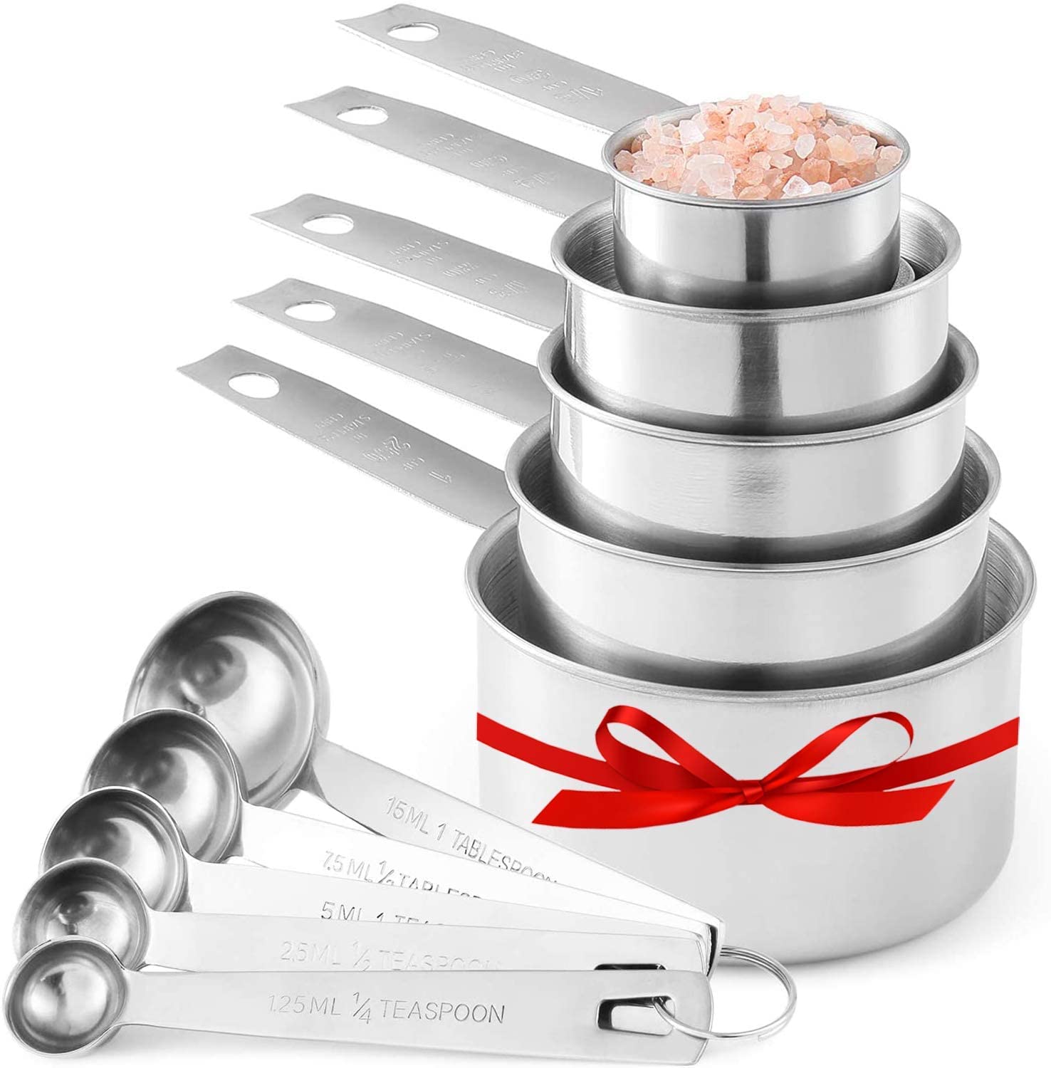 Laxinis World stainless steel measuring spoons set designed for accurate scooping.