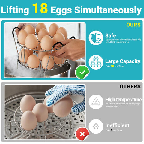 LayaVilla 18-egg steam rack for even circulation and batch prep