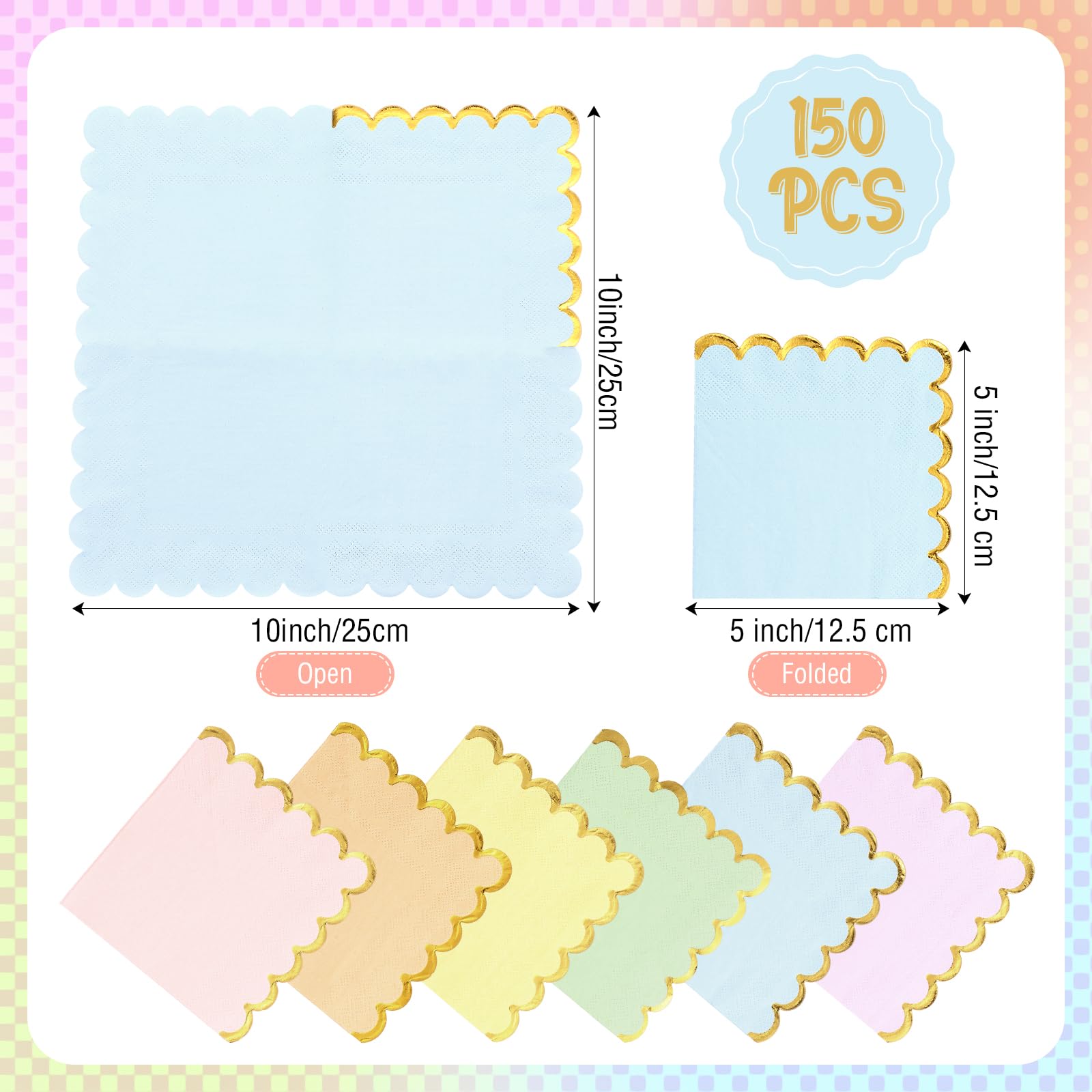 Layhit 150-pack napkins in six colors for festive entertaining