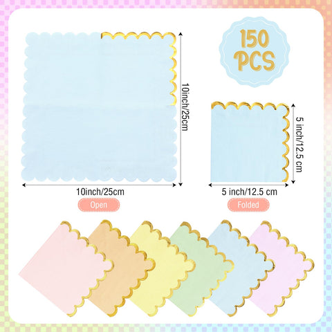 Layhit 150-pack napkins in six colors for festive entertaining