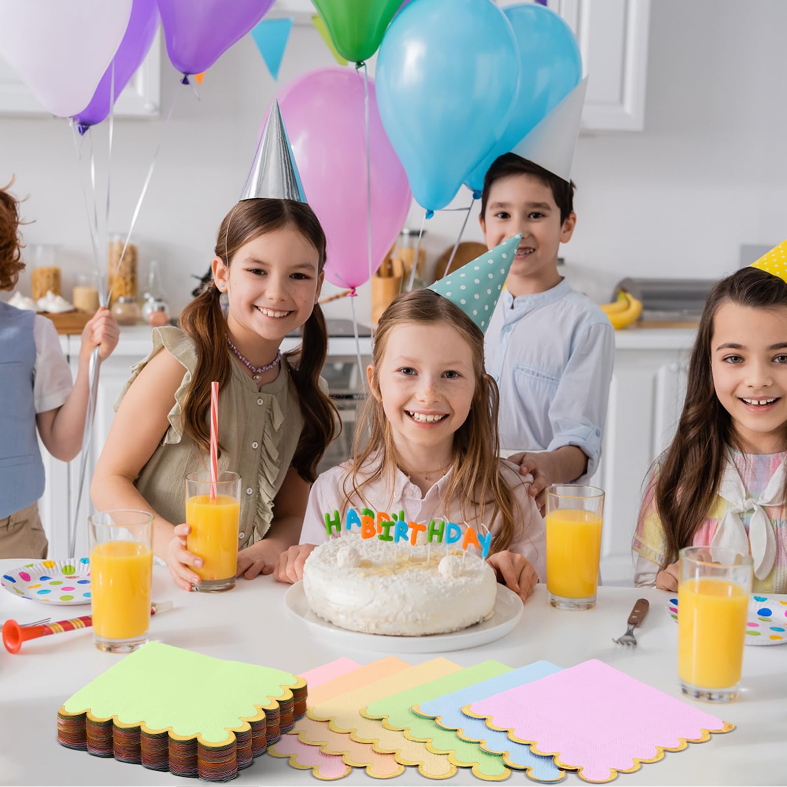Layhit colorful paper napkins suit birthdays, weddings, and parties
