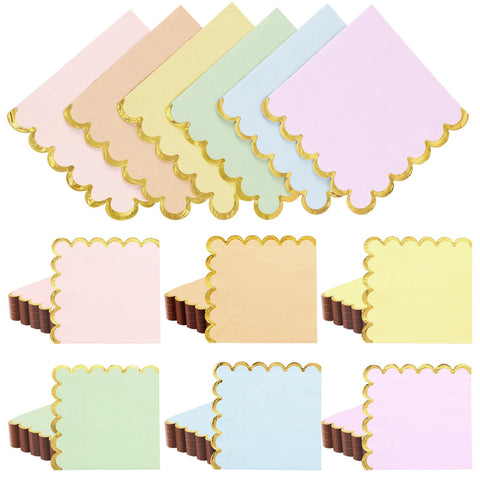 Layhit pastel napkins with scalloped edge elevate tea party decor