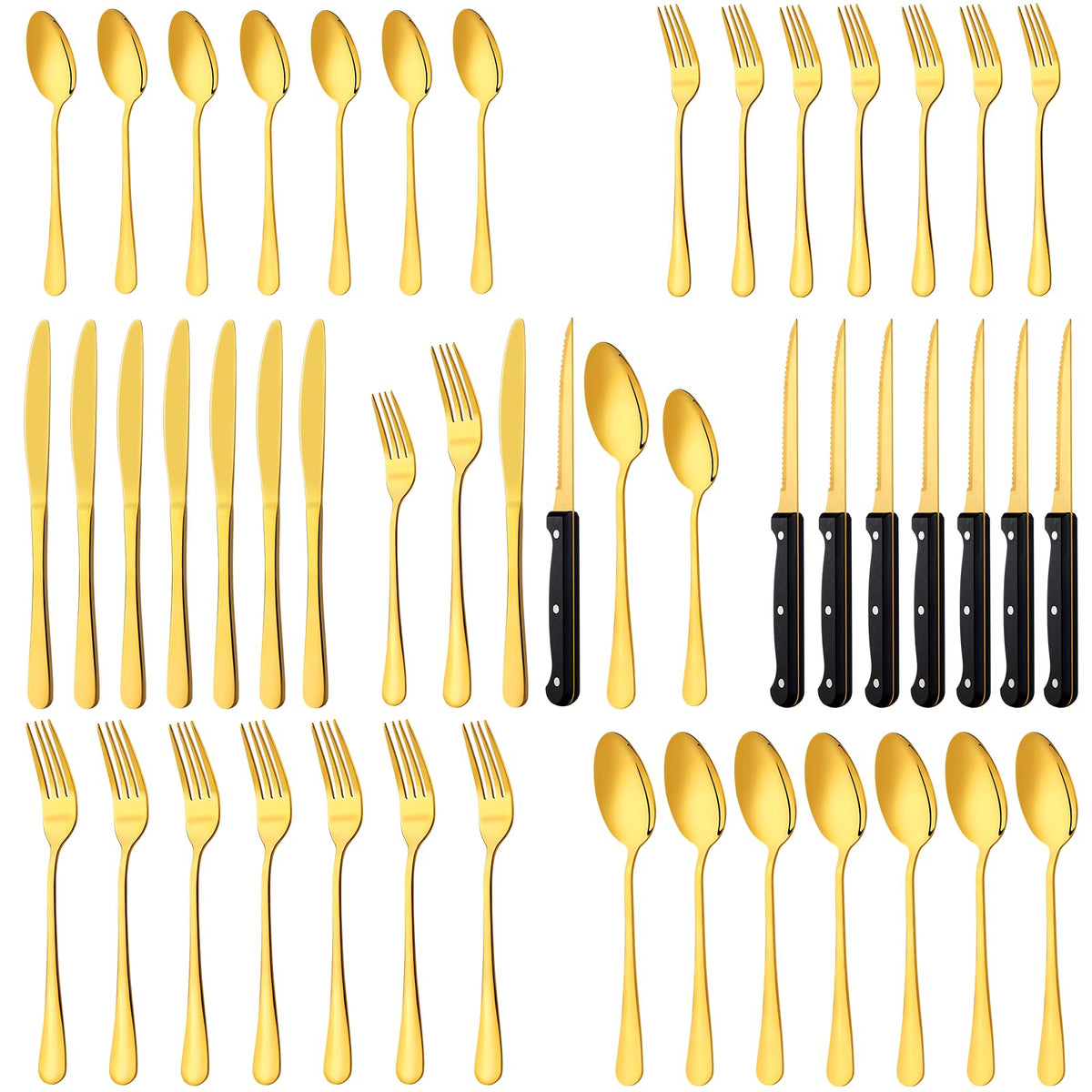 LayHyand 48-piece dining forks: durable stainless steel for everyday meals.
