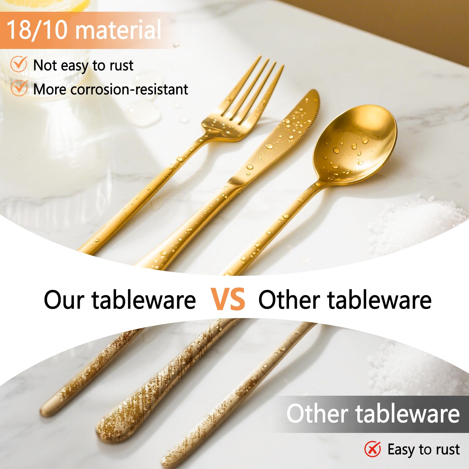 LayHyand 48-piece tea spoons: compact size for tea and desserts.
