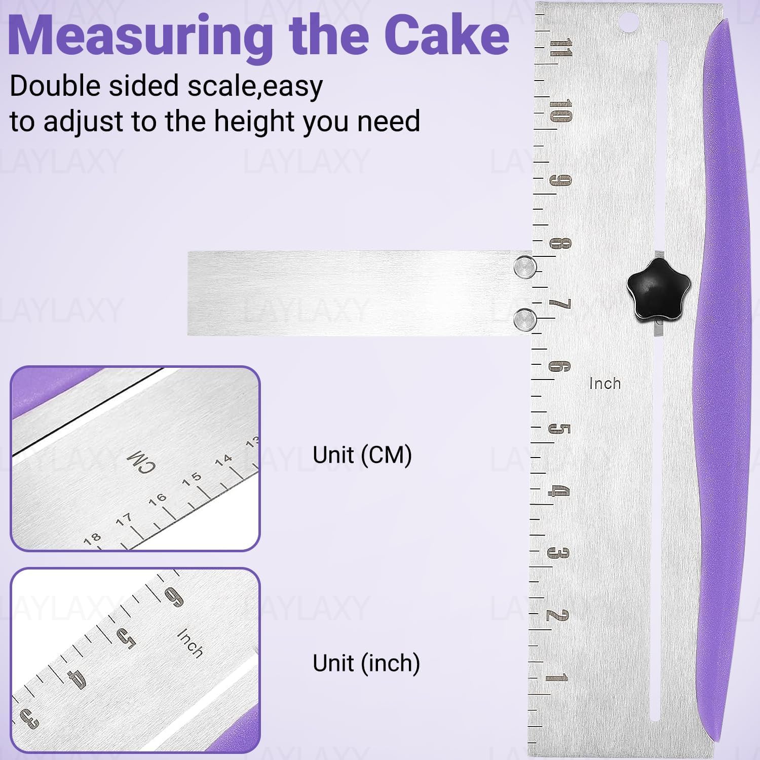 Laylaxy adjustable leveler for even cake layers up to 12 inches