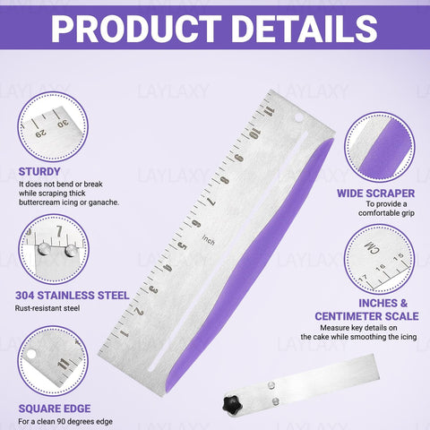 Laylaxy cake smoother with comfortable handle for precise icing control